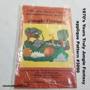 1970's Yours Truly Jungle Fantasy applique Pattern #3099 PAT047